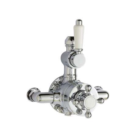 Nuie Dual Handle Victorian Exposed Shower Valve - Chrome - A3099E