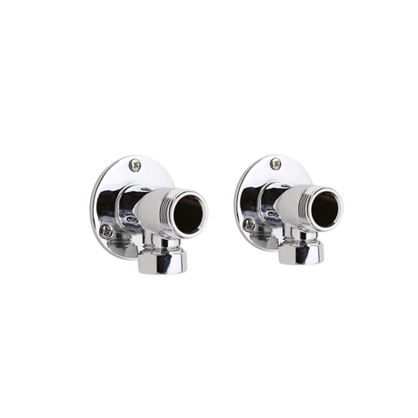 Nuie Bar Shower Pair Elbow Unions - Chrome - A312