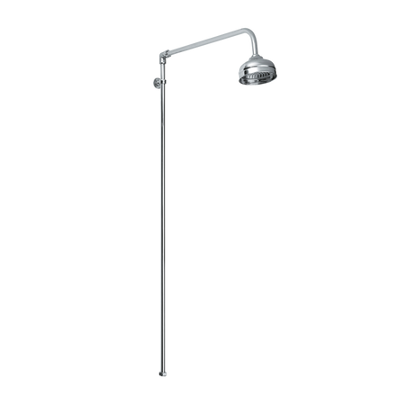 Nuie 4 Inch Fixed Head Beaumont Traditional Shower Riser Kit - Chrome - A3170