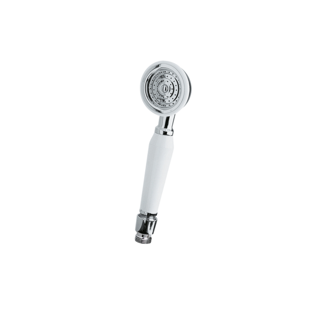 Nuie Traditional Small Shower Handset - White/Chrome - A3221