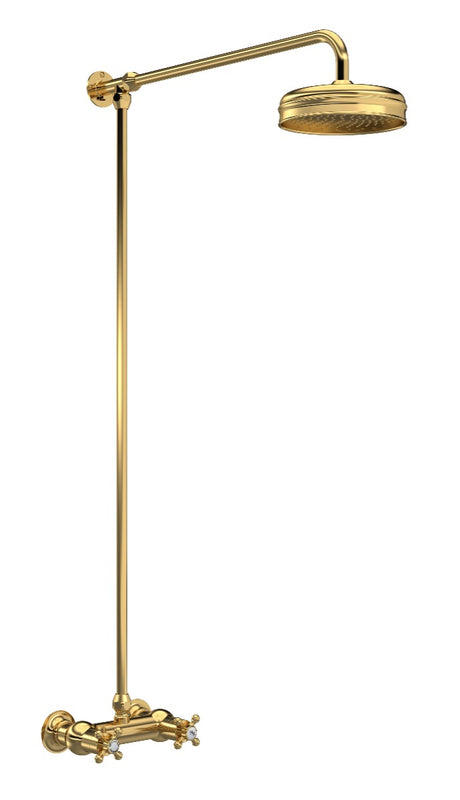 Launde Abbey Traditional Thermostatic Shower Valve & Kit - Brushed Brass