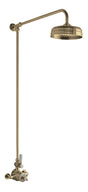 Launde Abbey Traditional Thermostatic Shower Valve with Shower Kit - Brushed Brass