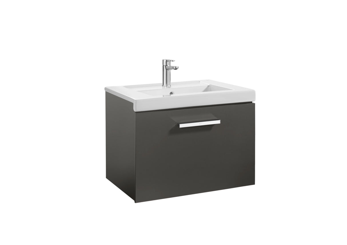 Roca Prisma 1 Drawer Vanity Unit 600mm - Anthracite Grey - 856875153