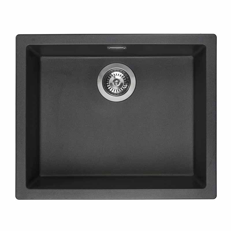 Reginox Amsterdam 50 1 Bowl Kitchen Sink - Black Silvery - AMSTERDAM 50 BS
