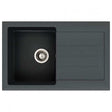 Abode Xcite 1.0 Bowl black metallic granite inset kitchen sink 780mm x 500mm with single bowl and drainer