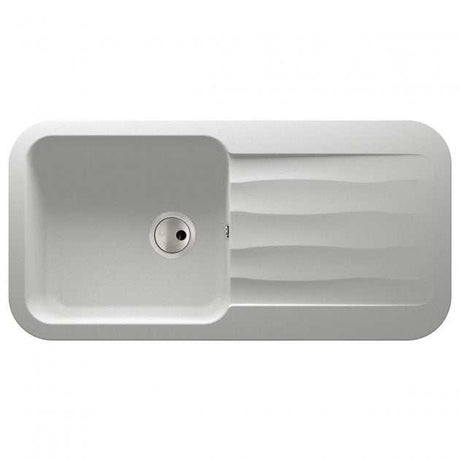 Abode Dune 1.0 Bowl frost white granite kitchen sink with reversible drainer, 1000mm x 500mm.