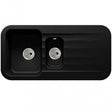 Abode Dune 1.5 bowl black granite kitchen sink with reversible drainer and modern design