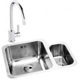 Abode Matrix 1.5 LH Bowl stainless steel kitchen sink with Atlas mixer tap, 572mm x 450mm, modern durable design