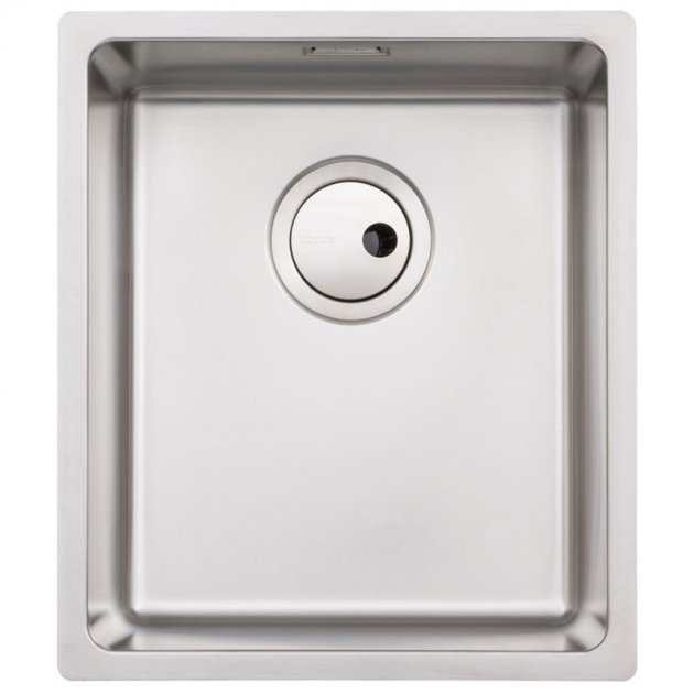 Abode Matrix R15 stainless steel undermount kitchen sink with 380mm length and 440mm width bowl