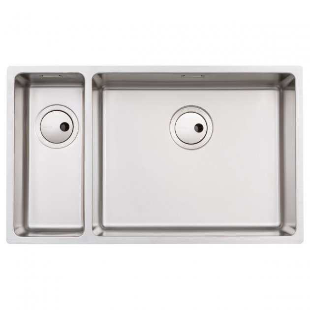 Abode Matrix R15 stainless steel right handed 1.5 bowl undermount kitchen sink 740mm x 440mm