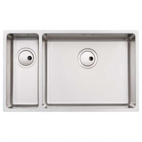 Abode Matrix R15 stainless steel right handed 1.5 bowl undermount kitchen sink 740mm x 440mm