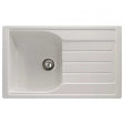 Abode Oriel 1.0 Bowl frost white granite inset kitchen sink with drainer, 780mm by 480mm