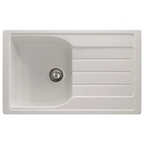 Abode Oriel 1.0 Bowl frost white granite inset kitchen sink with drainer, 780mm by 480mm