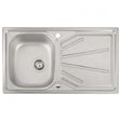 Abode Trydent 1.0 Bowl stainless steel inset kitchen sink 860mm x 500mm with drainage area