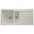 Abode Xcite 1.5 bowl frost white granite inset kitchen sink with 1000mm length and 500mm width