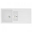 Abode Zero 1.5 Bowl white granite kitchen sink with reversible drainer, 1000mm x 500mm