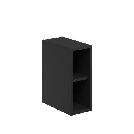 Scudo Alfie Wall Mounted Side Storage Unit 200mm x 500mm x 389mm - Matt Black - ALFIE-200-BLACK