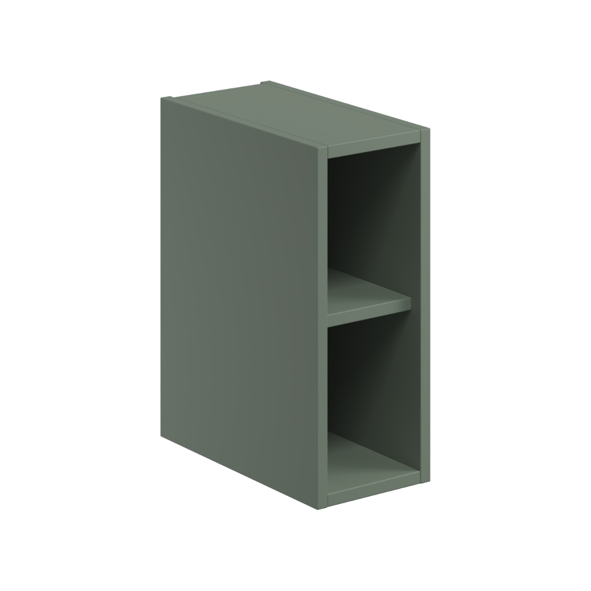 Scudo Alfie Wall Mounted Side Storage Unit 200mm x 500mm x 389mm - Reed Green - ALFIE-200-GREEN