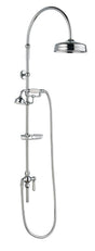 Hudson Reed Deluxe chrome-finished handset and shower head grand rigid riser kit for luxury bathroom showers