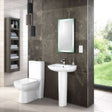 Nuie Ambrose White Contemporary 500mm 1 Tap Hole Basin & Pedestal - CP