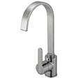 Reginox Kitchen Tap Amur brushed nickel single lever swivel spout modern design