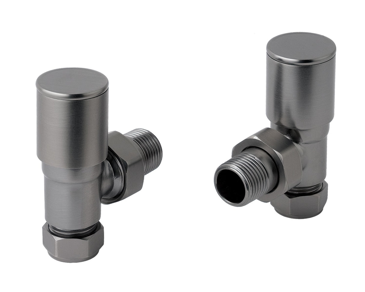 JTP Angled Radiator Valve - Brushed Black -27RVABBL