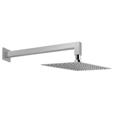 Vado Aquablade 8x12 inch rectangular chrome slimline shower head with arm