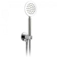 Vado Aquablade Round single function mini shower kit with 150cm hose and integrated outlet bracket in chrome finish