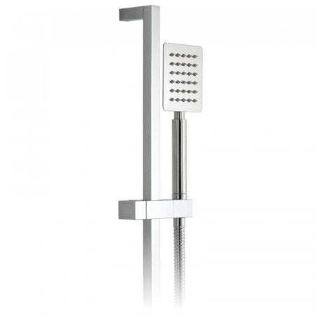 Vado Single-Function chrome slide rail shower kit with handheld showerhead and sleek modern design
