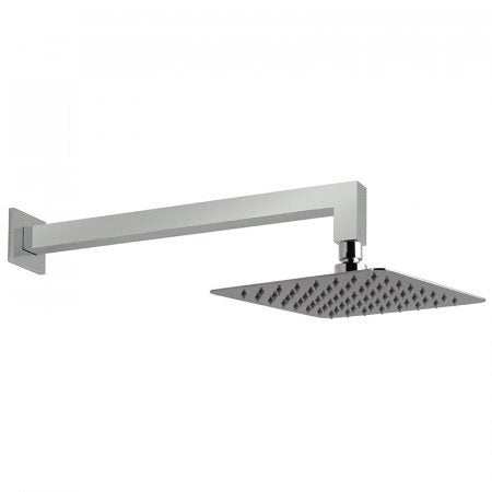 Vado Aquablade 200Mm (8") Square Easy Clean Slimline Shower Head With Shower Arm - Chrome - Aqb-Sq/20/Sa/A-C/P