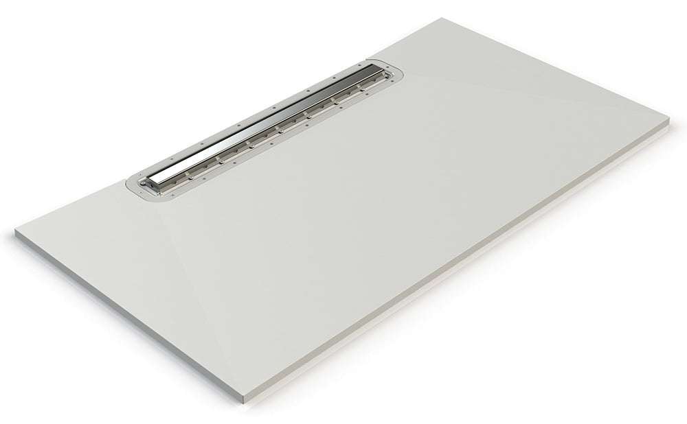 Impey Aqua-Dec Linear 3 Wetroom Former 1500x800mm with stainless steel linear waste for tiled wetroom floors
