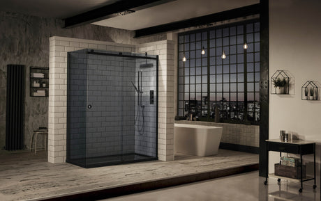 Frontline Aquaglass Sphere Sliding Door Smoked Glass 1400mm - Clear - BENDYD9153-14BT