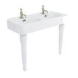 Burlington 2 Tapholes Arcade Double Basin 1215 x 560mm - White - ARC12002TH