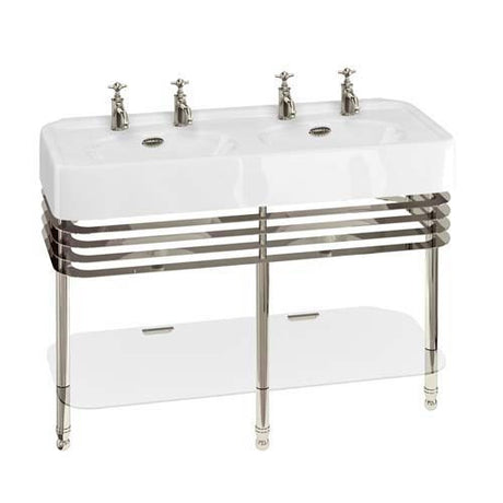 Burlington Arcade Wash Stand with Glass Shelf - Nickel - ARC24