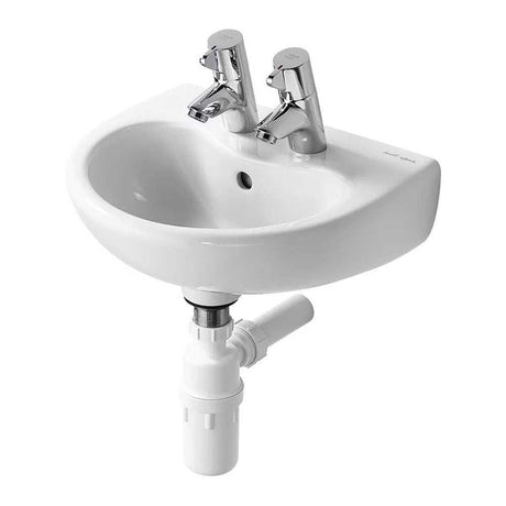 Armitage Shanks 400mm Wide 2 Tap Hole Contour 21 Basin with Overflow -