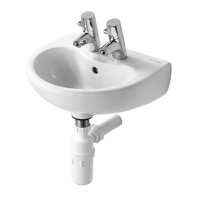 Armitage Shanks 400mm Wide 2 Tap Hole Contour 21 Basin with Overflow -