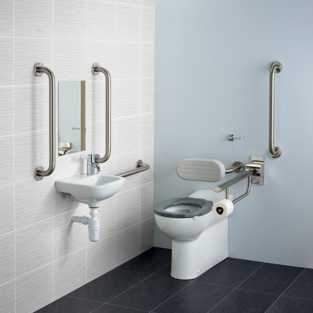 Armitage Shanks Doc M Contour 21+ Back To Wall Left or Right Hand Packs - Stainless Steel - S0685MY - TAP 'N' SHOWER