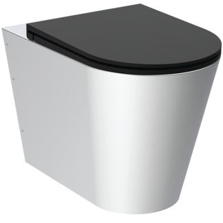 Armitage Shanks Perth 2 Back To Wall WC Toilet Pan With Seat - Stainless Steel - S3340MY