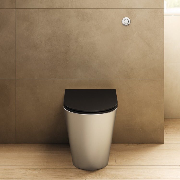 Armitage Shanks Perth 2 Back To Wall WC Toilet Pan With Seat - Stainless Steel - S3340MY - TAP 'N' SHOWER