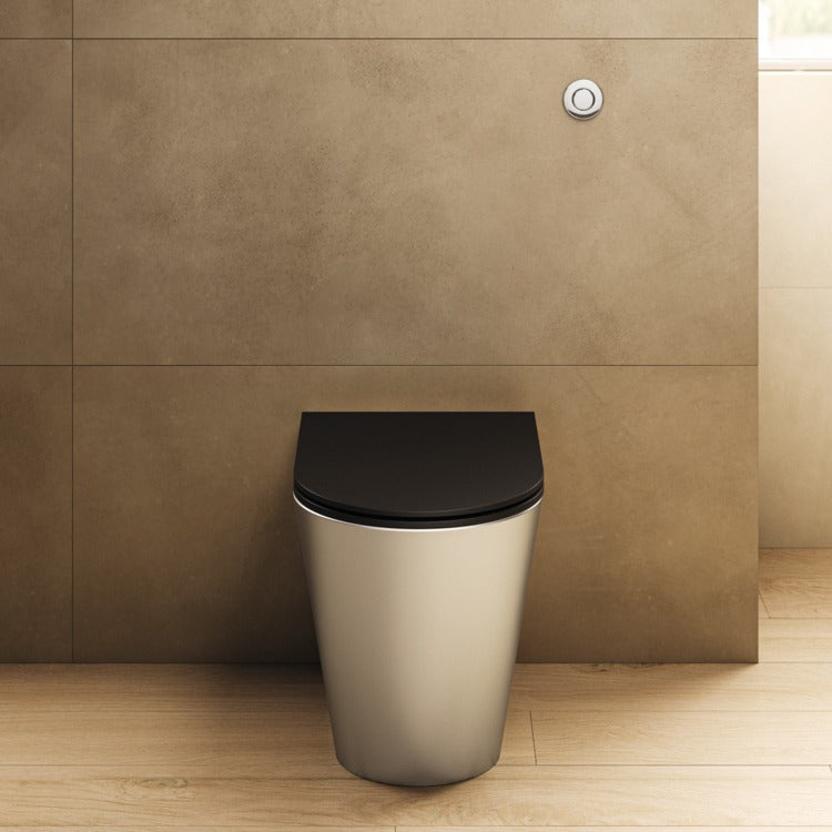 Armitage Shanks Perth 2 Back To Wall WC Toilet Pan With Seat - Stainless Steel - S3340MY