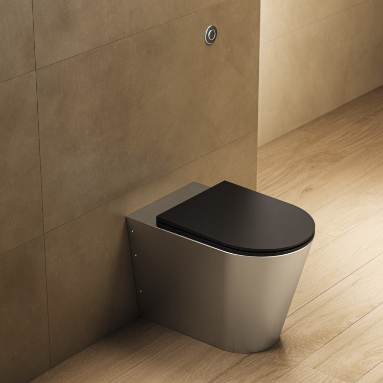 Armitage Shanks Perth 2 Back To Wall WC Toilet Pan With Seat - Stainless Steel - S3340MY