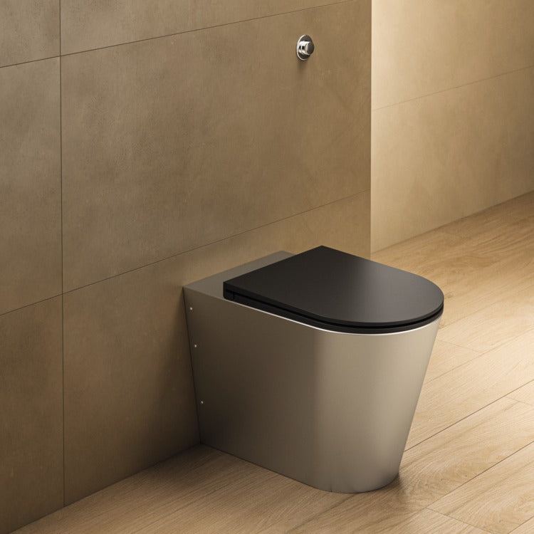 Armitage Shanks Perth 2 Back To Wall WC Toilet Pan With Seat - Stainless Steel - S3340MY