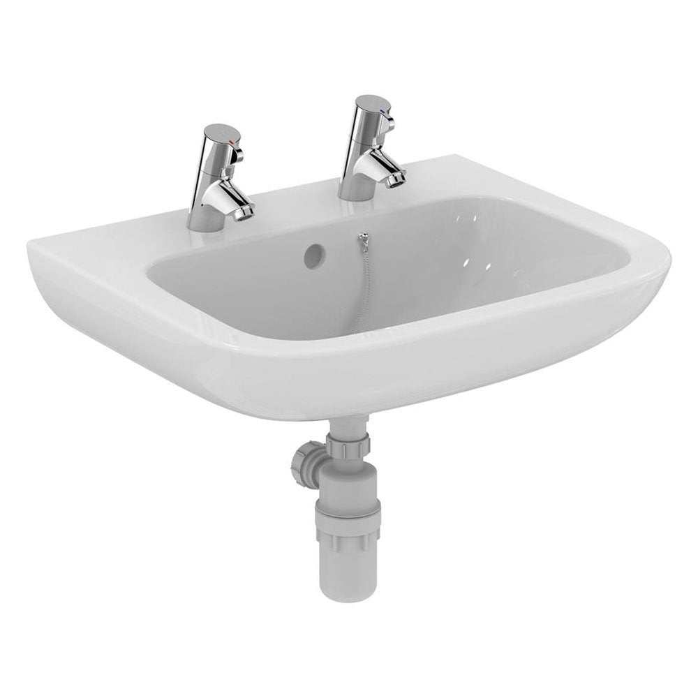 Armitage Shanks 600mm Wide 2 Tap Hole Portman 21 Wall Hung Basin with 