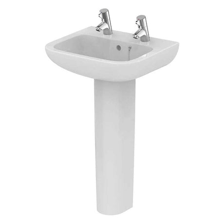 Armitage Shanks 500mm Wide 2 Tap hole Portman 21 Basin with Full Pedes