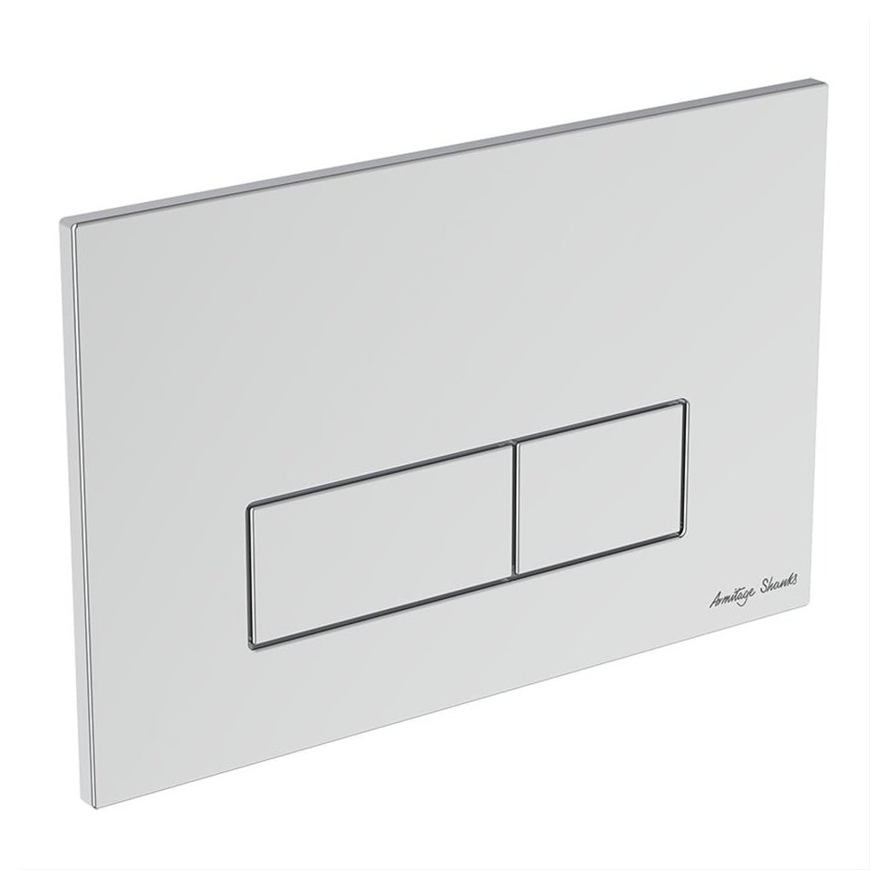 Armitage Shanks Oleas P2 Pneumatic Dual Flushplate - Brushed Chrome - S0857JG - TAP 'N' SHOWER