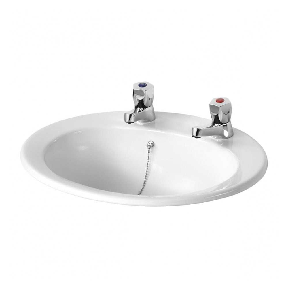 Armitage Shanks 500mm Wide 2 Tap Hole Sandringham 21 Inset Countertop 