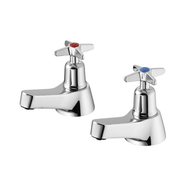 Armitage Shanks Bath Pillar Sandringham 21 Taps Pair with Crossheads - Chrome - B9876AA