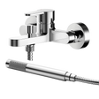 Nuie Arvan Wall Mounted Bath Shower Mixer Tap with Shower Kit - Chrome - ARV316