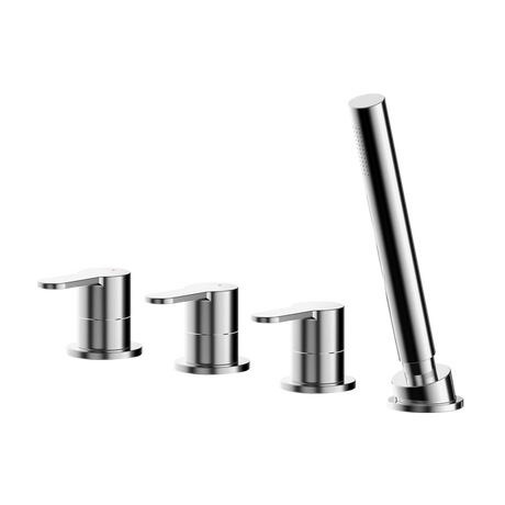 Nuie Arvan 4-Hole Pillar Mounted Bath Shower Mixer Tap - Chrome - ARV334