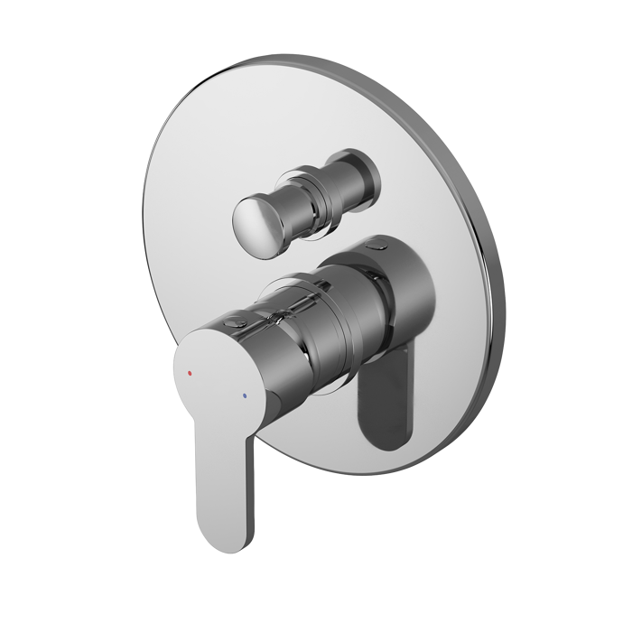 Nuie Arvan Diverter single handle manual concealed shower valve in chrome finish